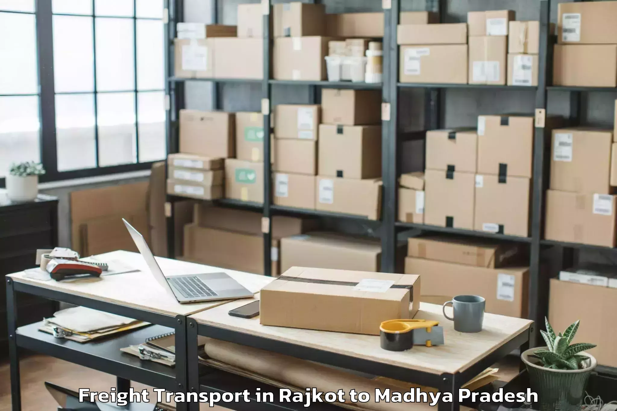 Hassle-Free Rajkot to Dhamnod Freight Transport